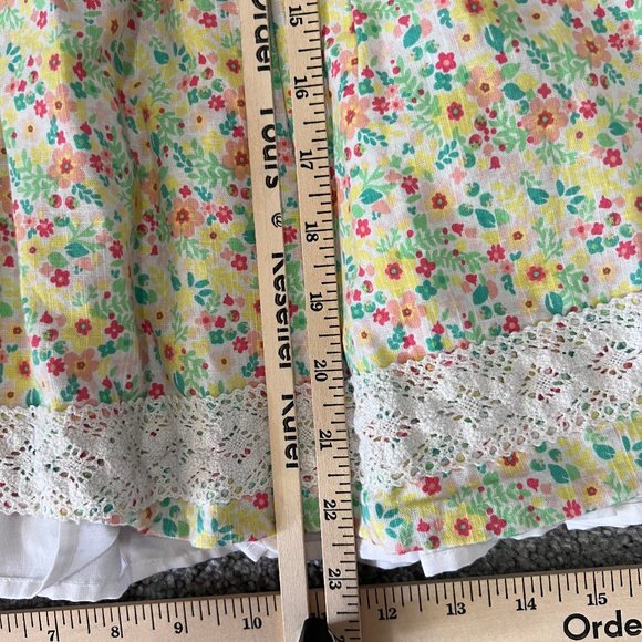 Sabby chic dress girls 5 white pink green floral flowy lace summer cottagecore - Picture 9 of 12